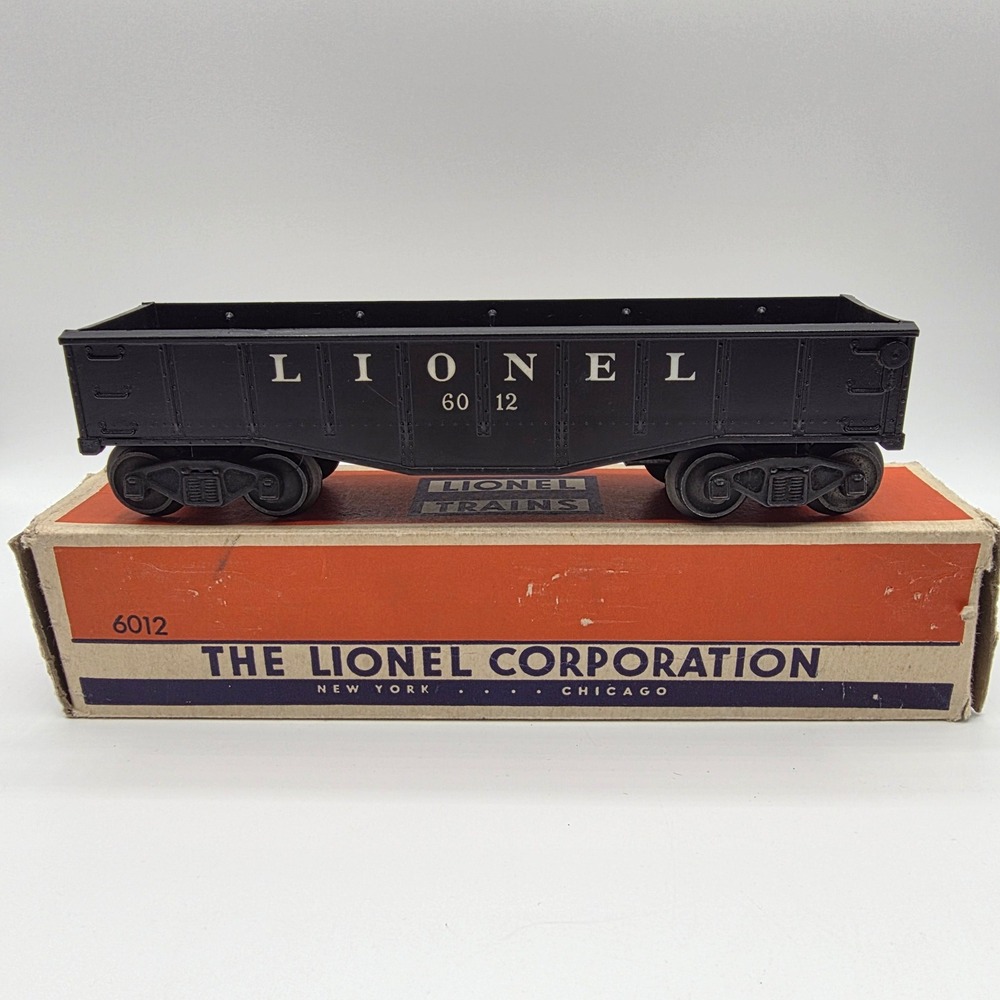 Vintage Lionel 6012 O Gauge Black Gondola Freight Car with Original Box Postwar